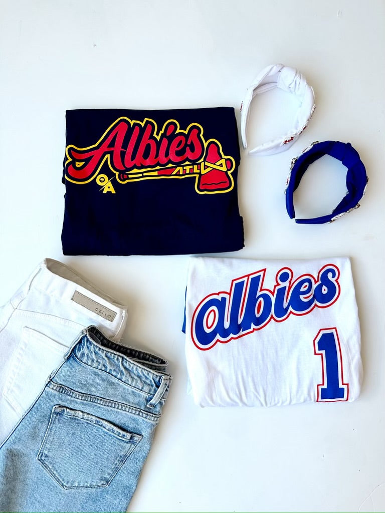 Adult Albies 1 3/4 sleeve raglan shirt