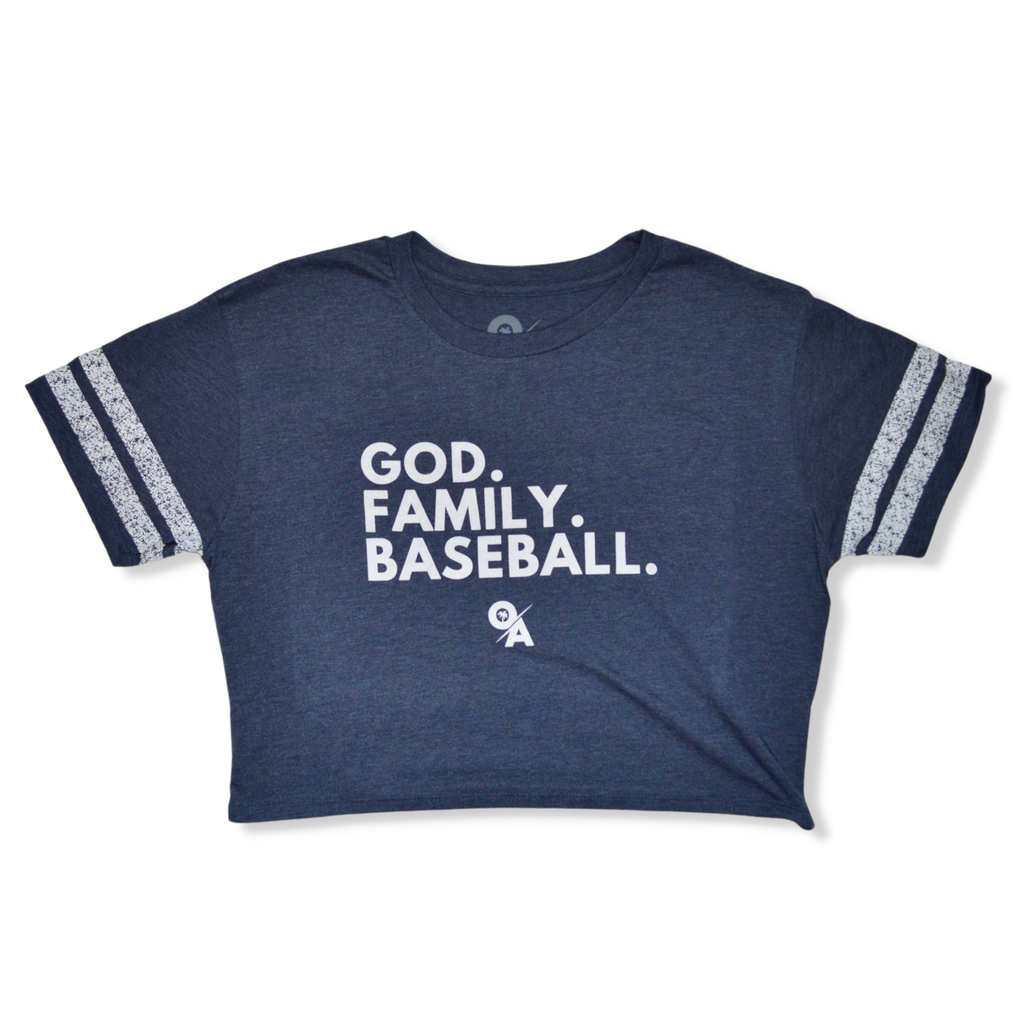 Adult God. Family. Baseball. Crop Top Shirt